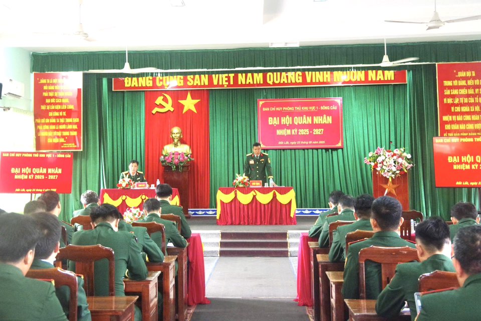 Ban Chỉ huy phòng thủ khu vực 1 – Sông Cầu tổ chức thành công Đại hội quân nhân, nhiệm kỳ 2025 - 2027