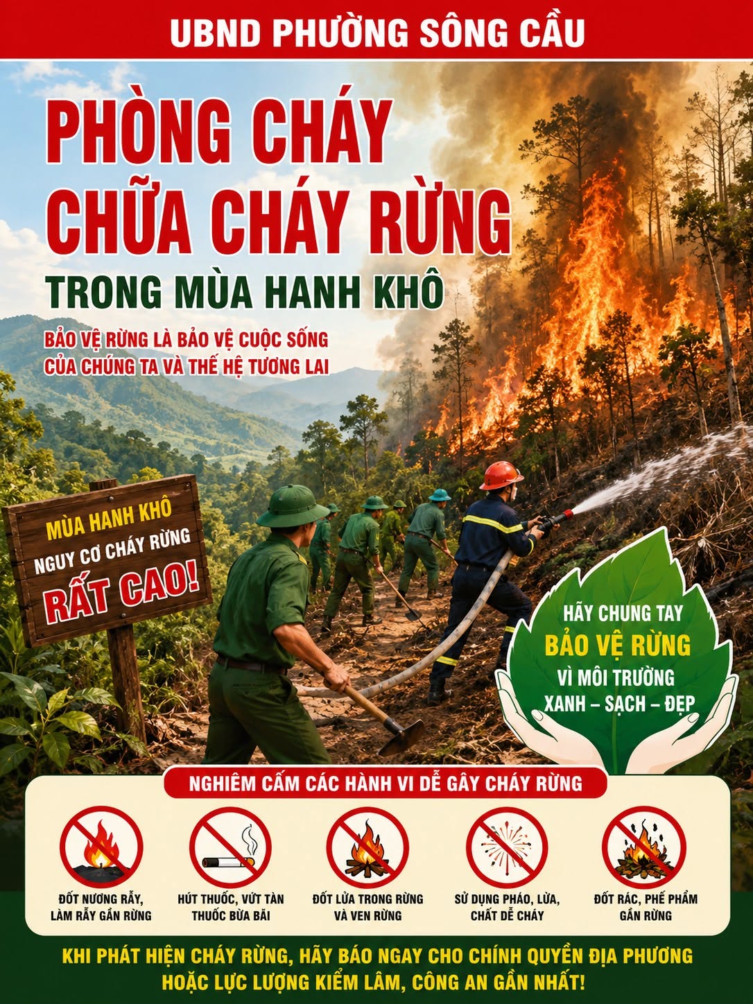 Tăng cường các biện pháp phòng cháy chữa cháy rừng trong mùa hanh khô 2026