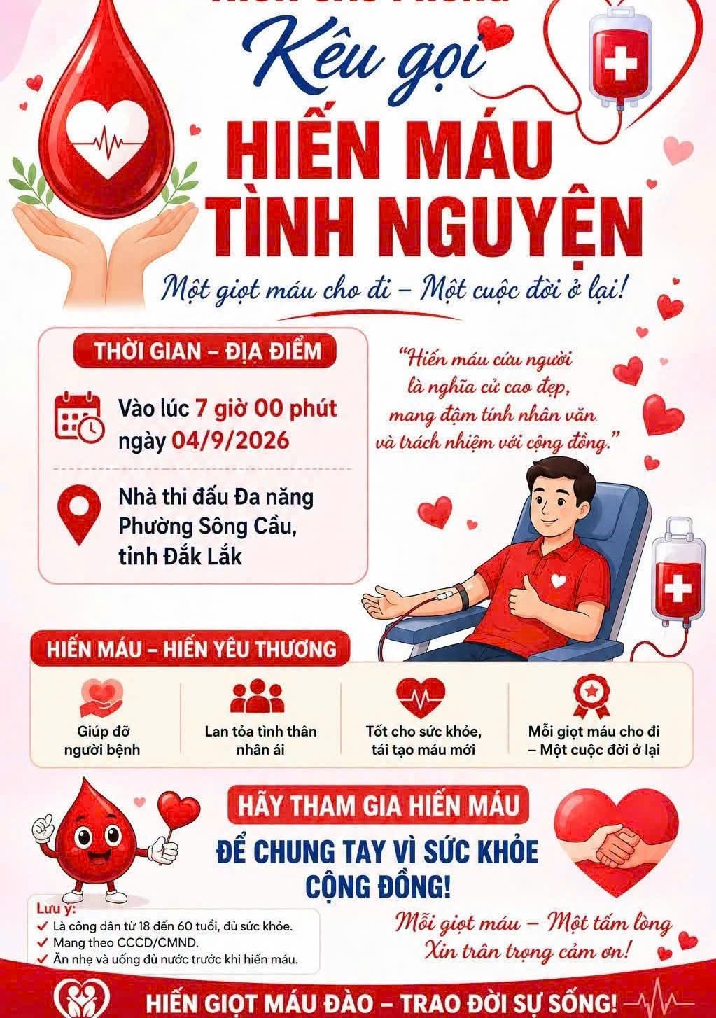 Triển khai công tác Hiến máu tình nguyện đợt II năm 2026