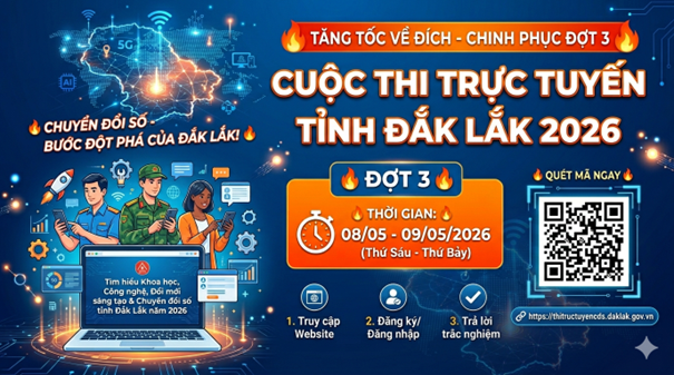 Tham gia Cuộc thi trực tuyến tìm hiểu về chuyển đổi số – Đợt 3 năm 2026